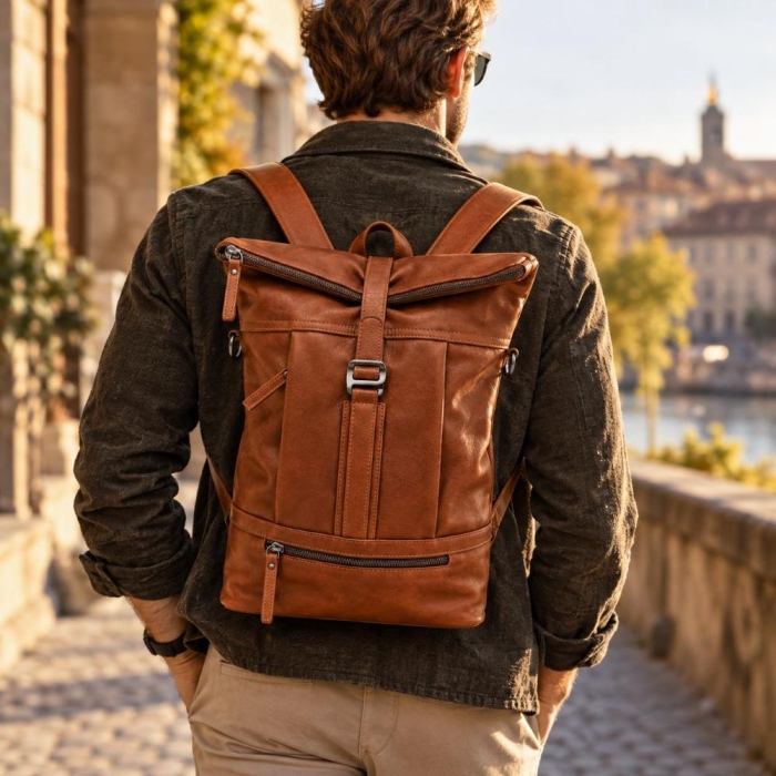 Preview: ROLLTOP BACKPACK COGNAC